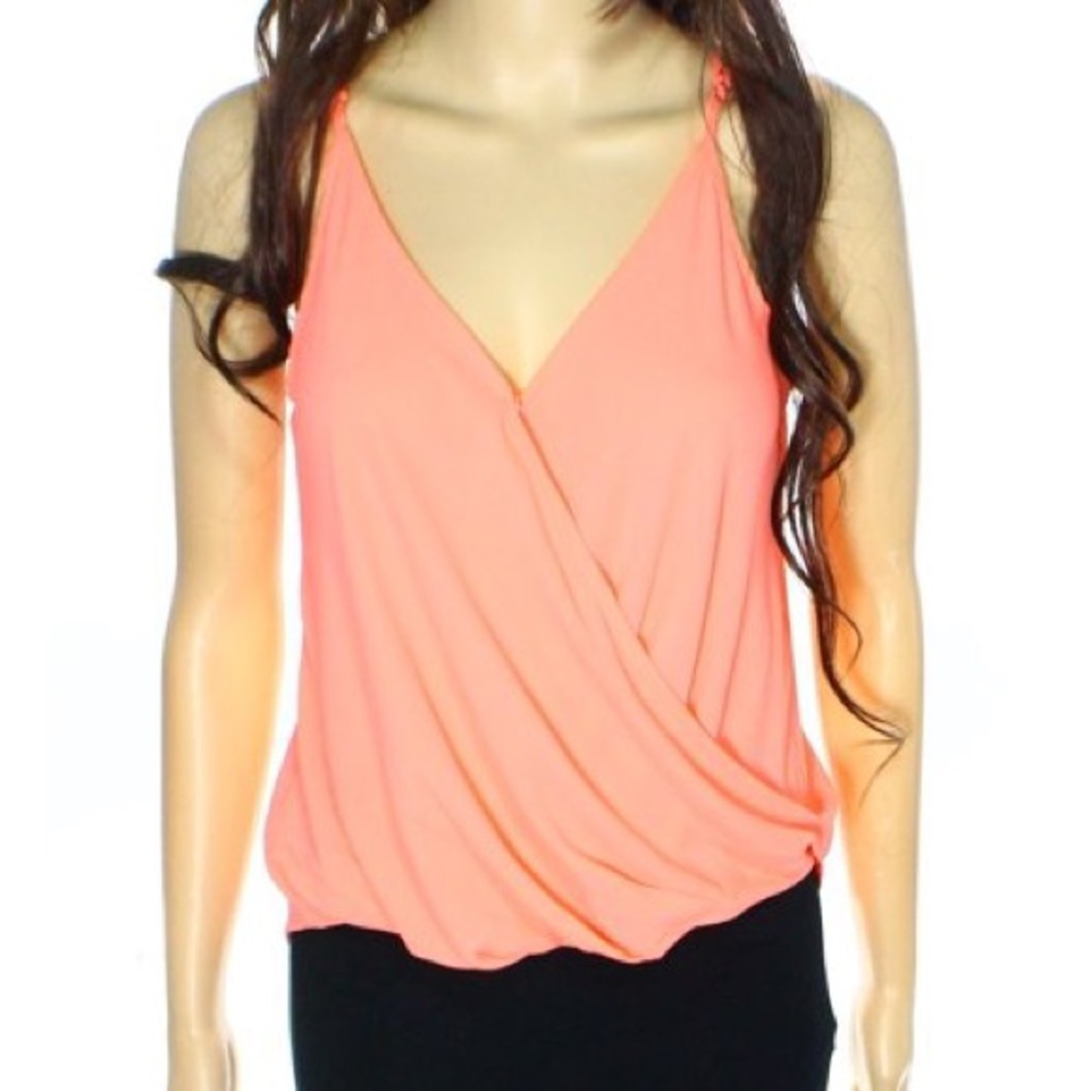 Nordstrom LUSH NWOT bright coral tank top pink orange boho summer size small